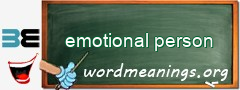 WordMeaning blackboard for emotional person